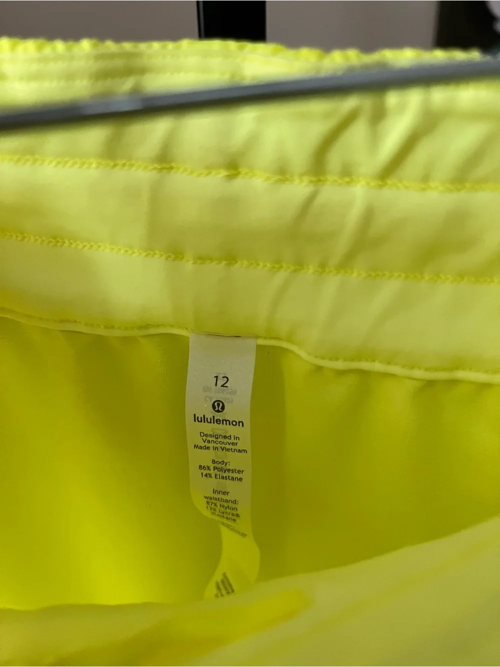 lululemon athletica Neon Yellow Athletic Shorts